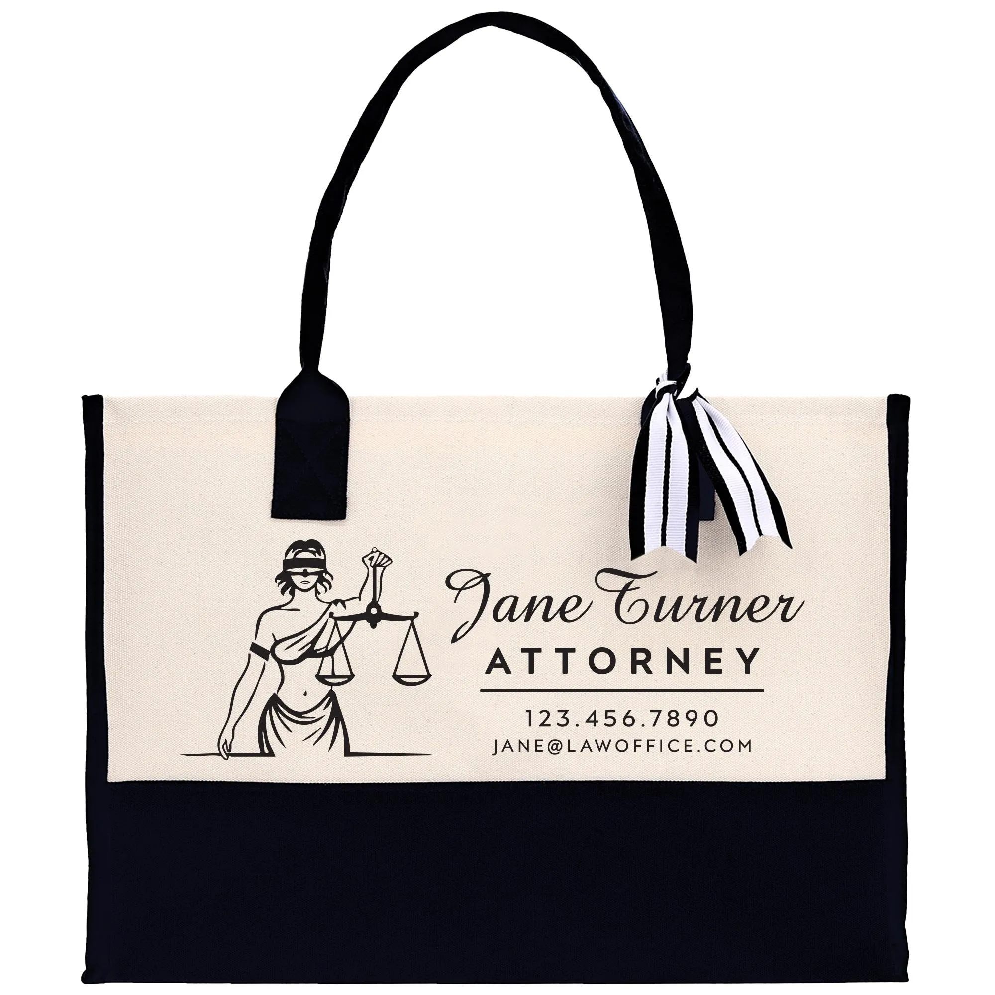Personalized Lawyer Cotton Canvas Tote Bag Custom Attorney Tote Law Student Gift Bag Lady Justice Tote Paralegal Gift Bag for Her (LAWT1001)