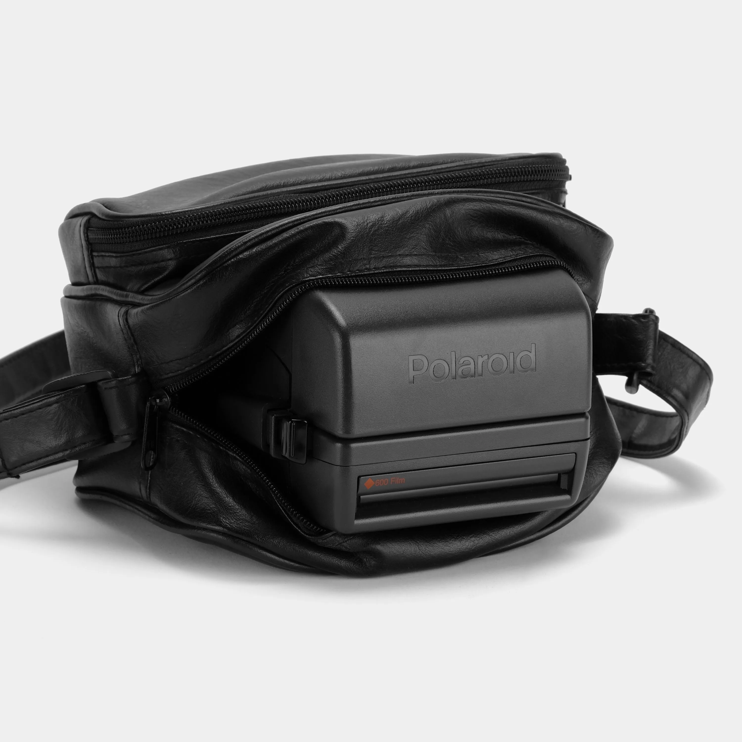 Photo Mate Black Faux Leather Instant Camera Bag