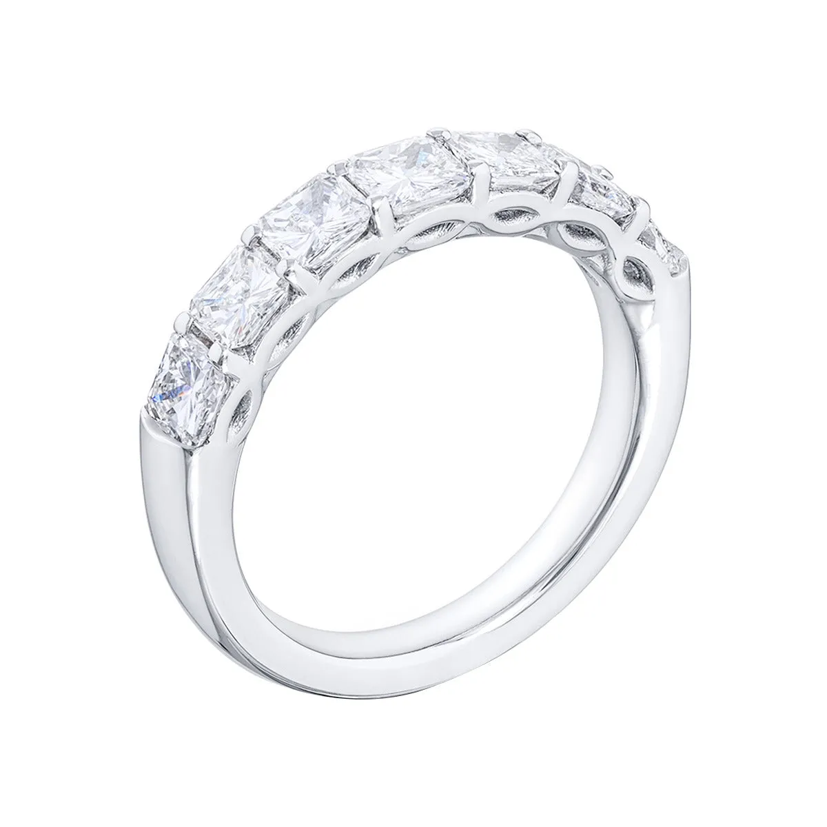 Platinum Radiant-cut Diamond Wedding Band