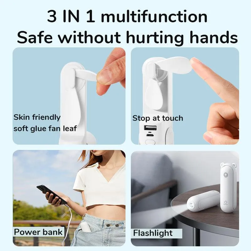 Portable Rechargeable USB Mini Flashlight Pocket Fan