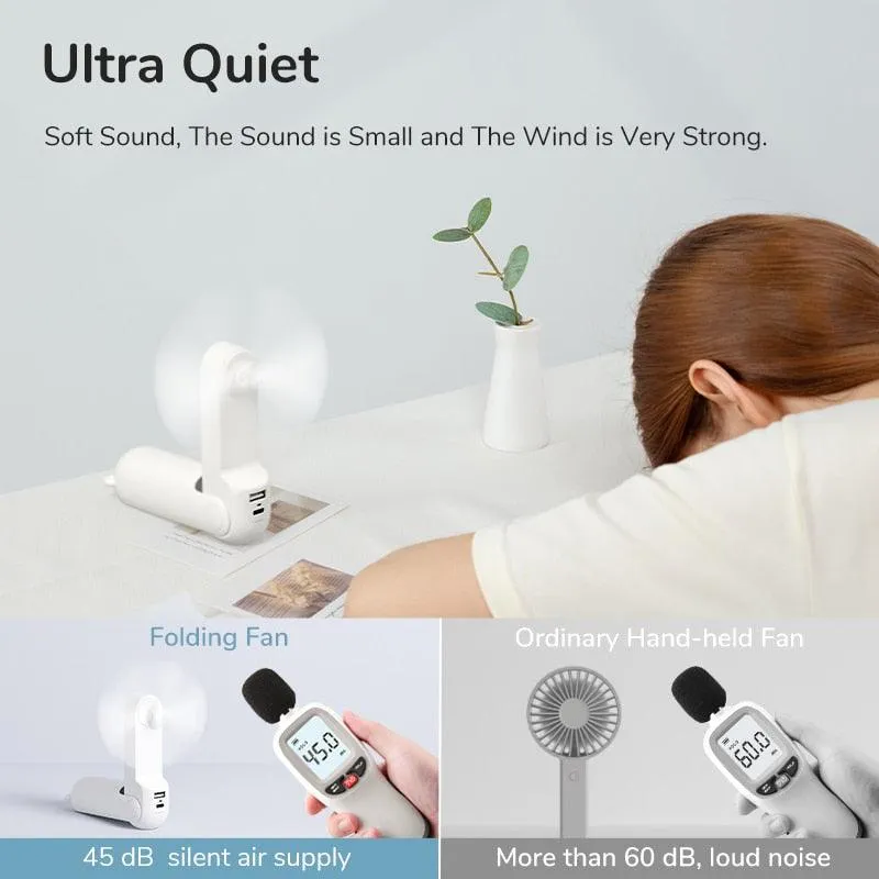 Portable Rechargeable USB Mini Flashlight Pocket Fan