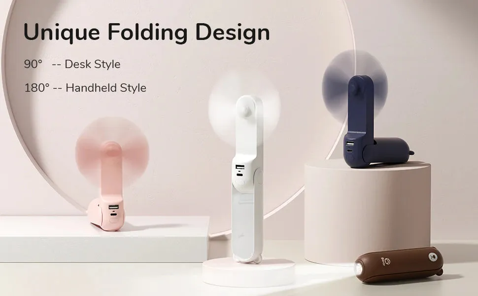 Portable Rechargeable USB Mini Flashlight Pocket Fan
