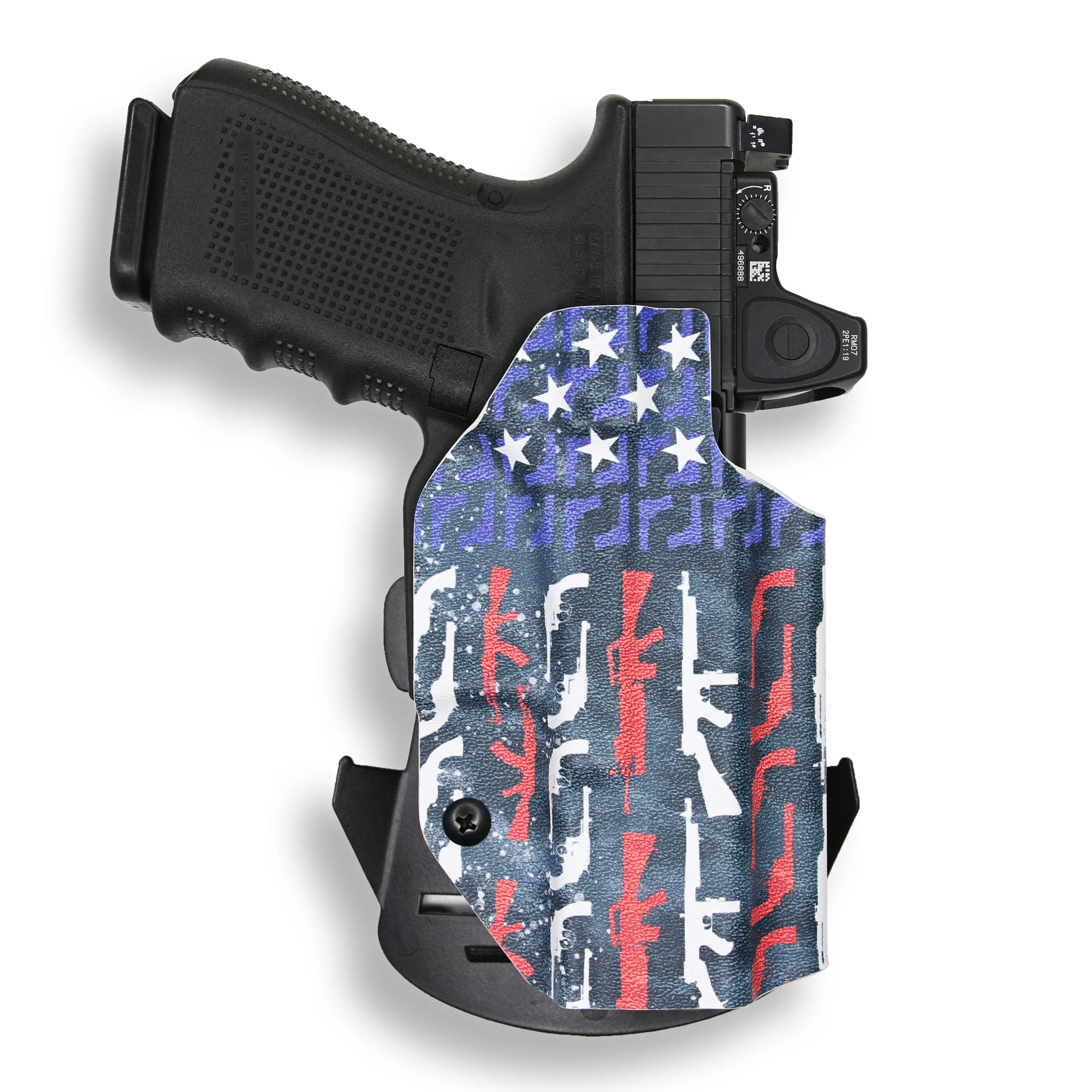 PSA Dagger Compact with Surefire X300U-A Light Red Dot Optic Cut OWB Holster
