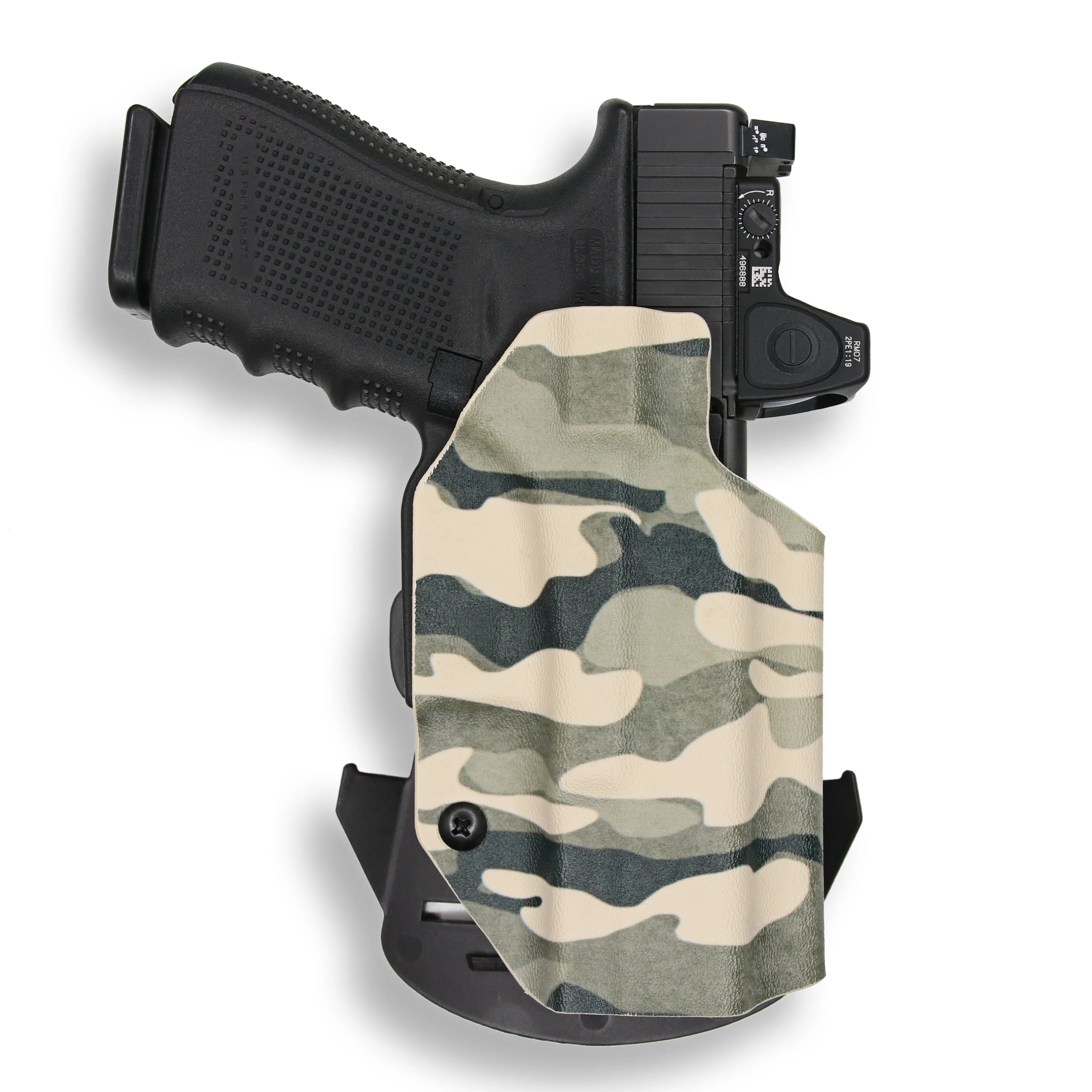 PSA Dagger Compact with Surefire X300U-A Light Red Dot Optic Cut OWB Holster