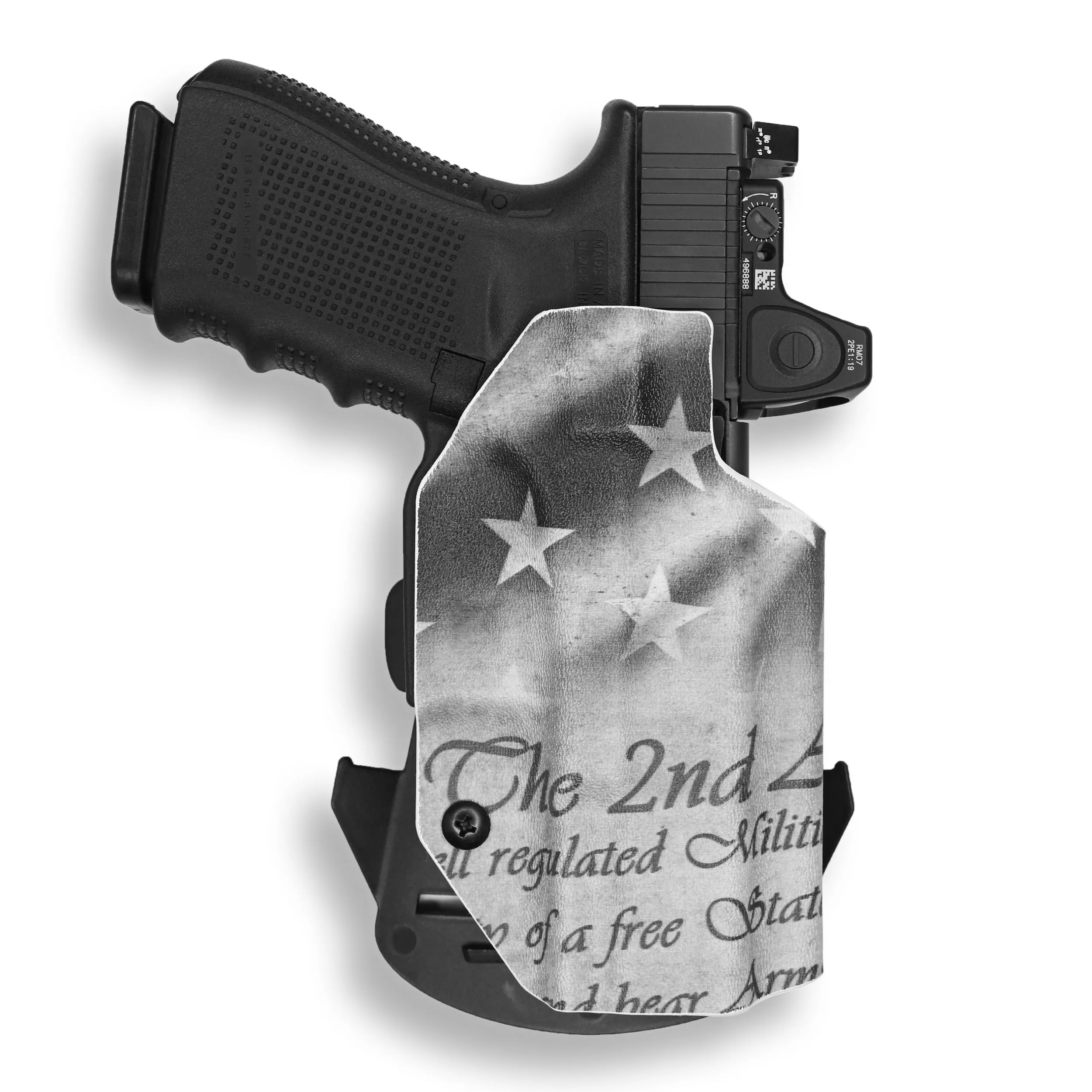 PSA Dagger Compact with Surefire X300U-A Light Red Dot Optic Cut OWB Holster