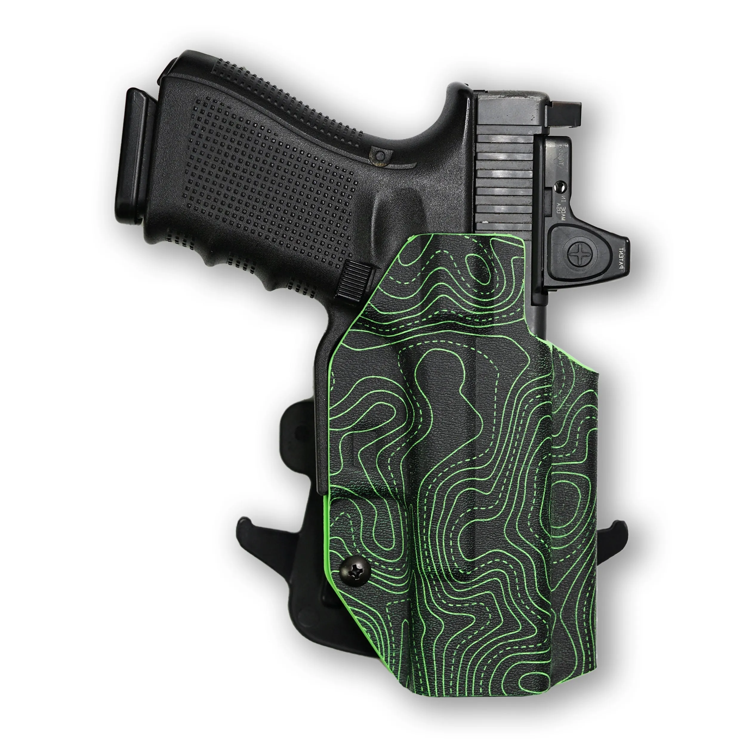 PSA Dagger Compact with Surefire X300U-A Light Red Dot Optic Cut OWB Holster