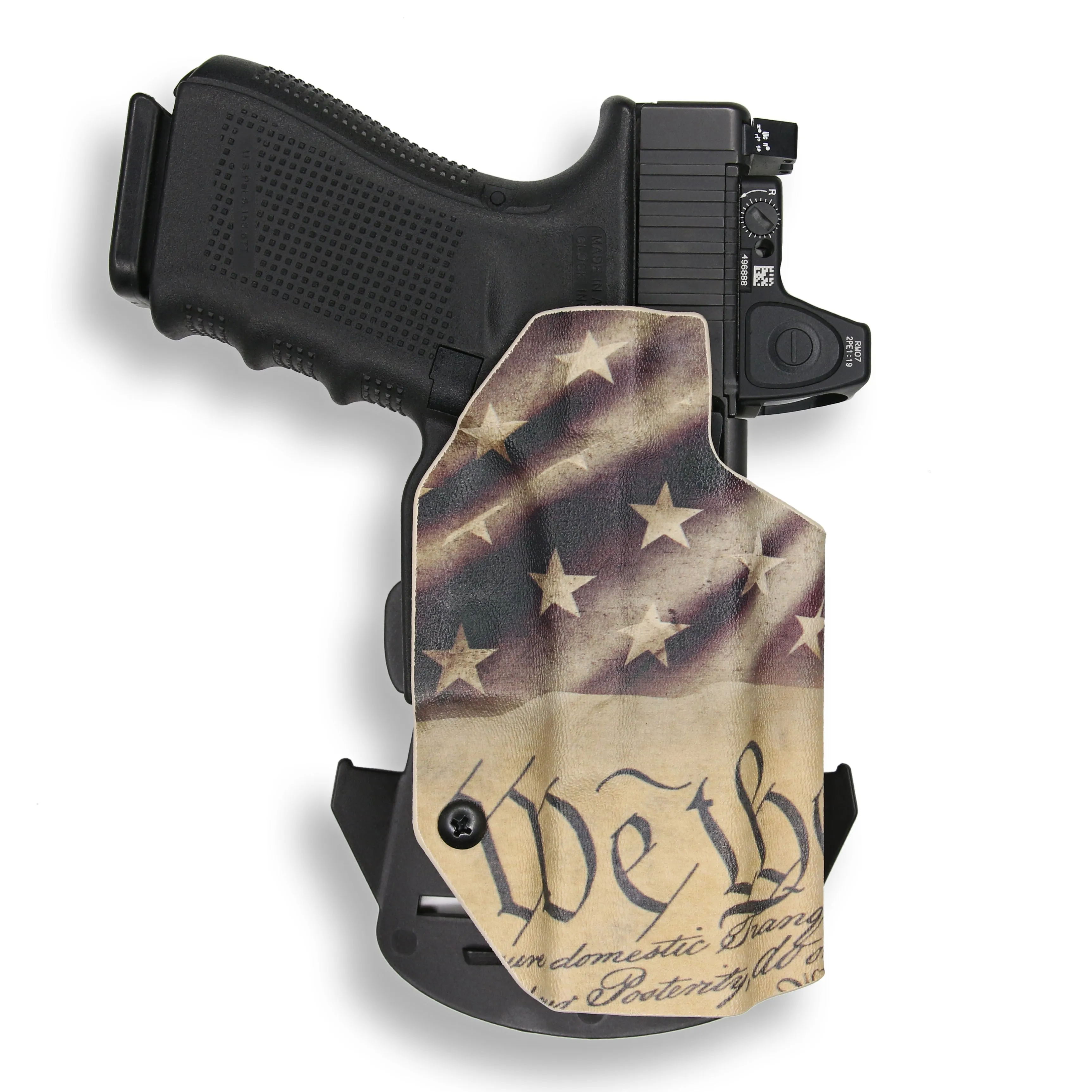 PSA Dagger Compact with Surefire X300U-A Light Red Dot Optic Cut OWB Holster