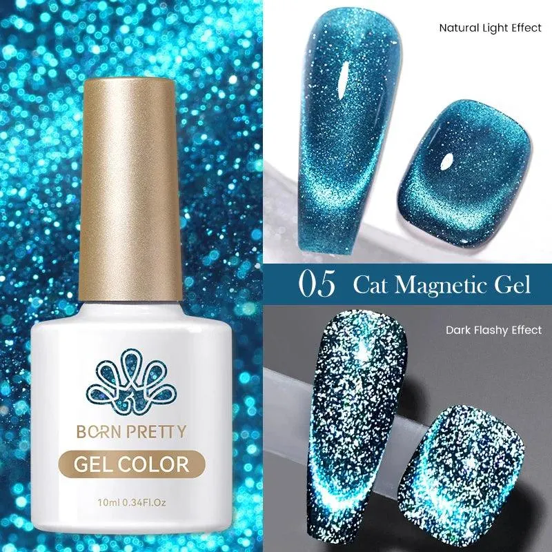 Rainbow Cat Eye Magnetic Gel Polish: Dazzling Color Shifting Varnish