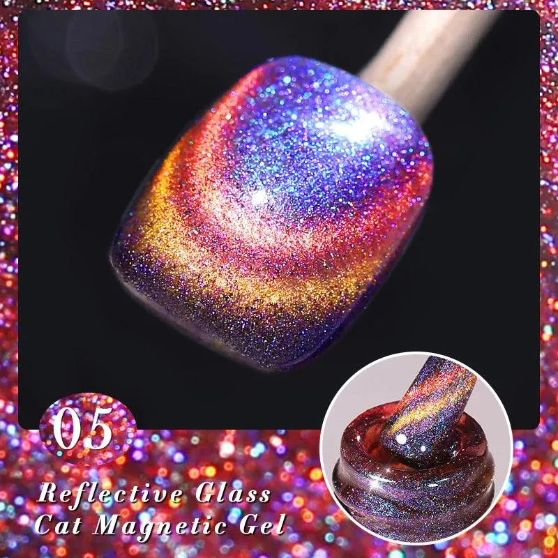 Rainbow Cat Eye Magnetic Gel Polish: Dazzling Color Shifting Varnish