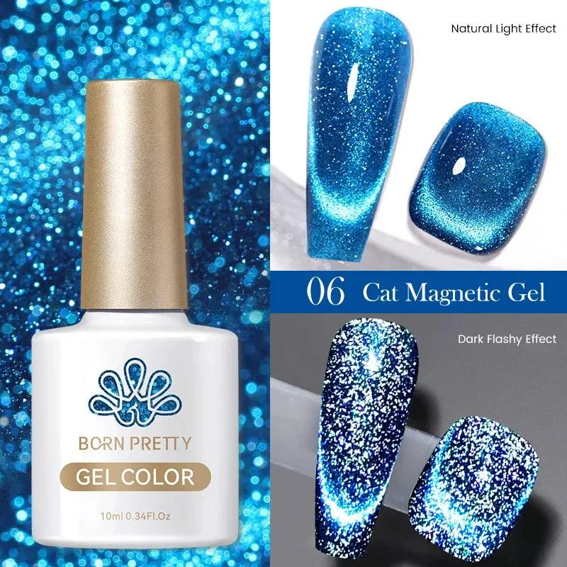 Rainbow Cat Eye Magnetic Gel Polish: Dazzling Color Shifting Varnish