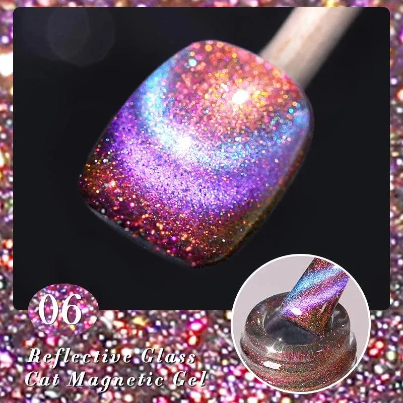 Rainbow Cat Eye Magnetic Gel Polish: Dazzling Color Shifting Varnish