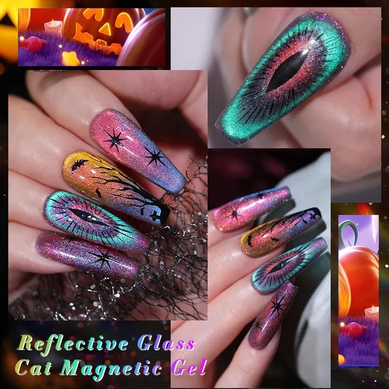 Rainbow Cat Eye Magnetic Gel Polish: Dazzling Color Shifting Varnish