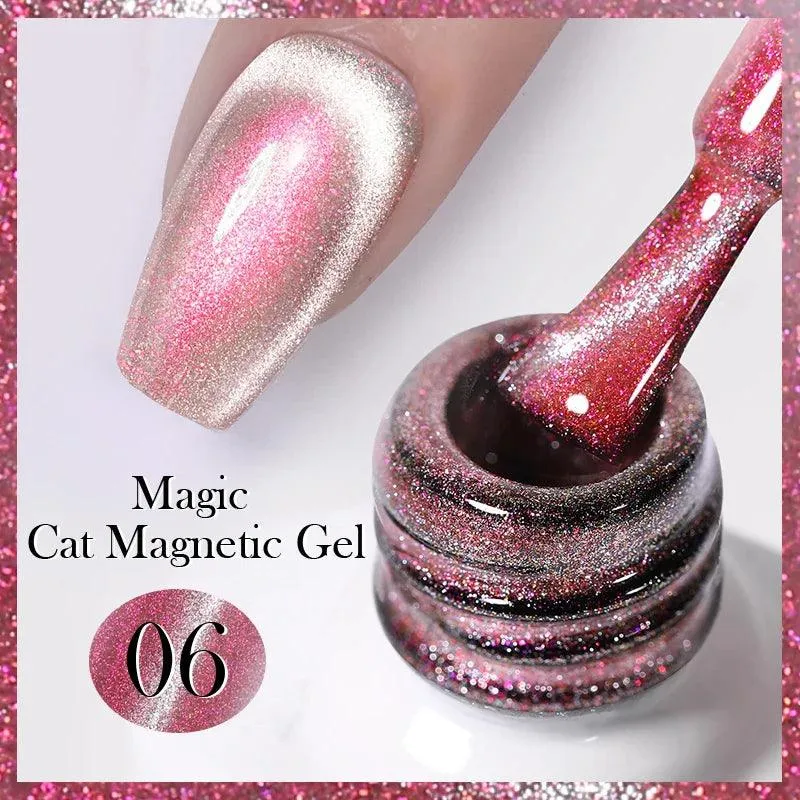 Rainbow Cat Eye Magnetic Gel Polish: Dazzling Color Shifting Varnish