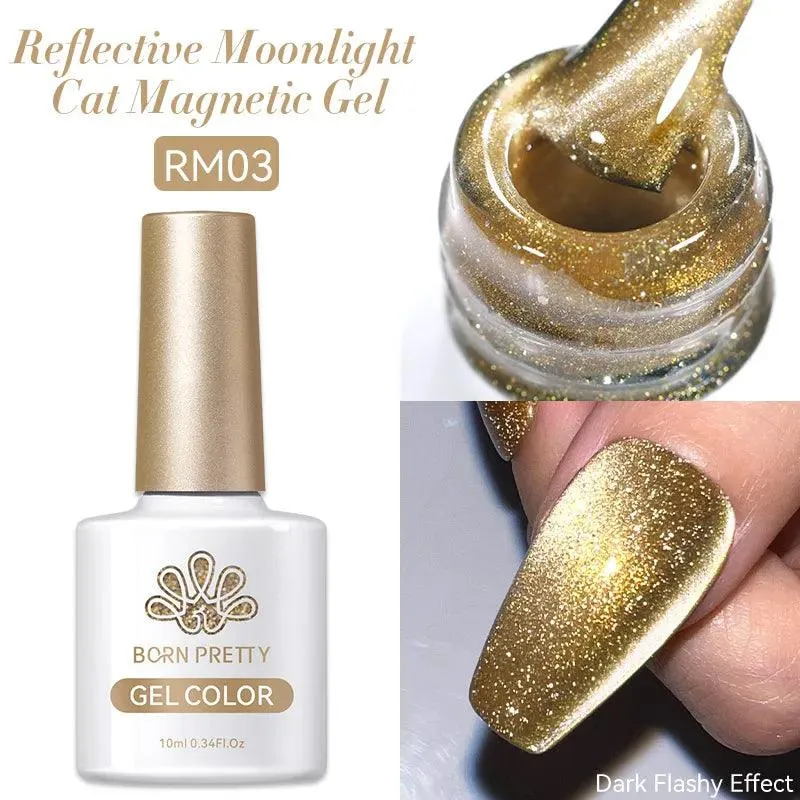 Rainbow Cat Eye Magnetic Gel Polish: Dazzling Color Shifting Varnish