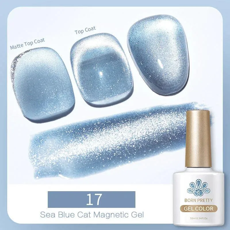 Rainbow Cat Eye Magnetic Gel Polish: Dazzling Color Shifting Varnish