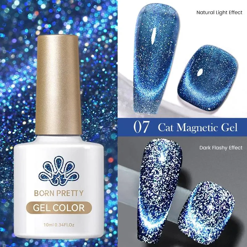 Rainbow Cat Eye Magnetic Gel Polish: Dazzling Color Shifting Varnish