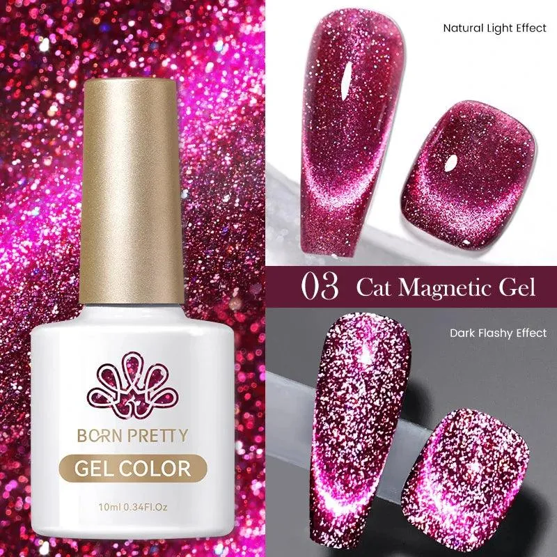 Rainbow Cat Eye Magnetic Gel Polish: Dazzling Color Shifting Varnish