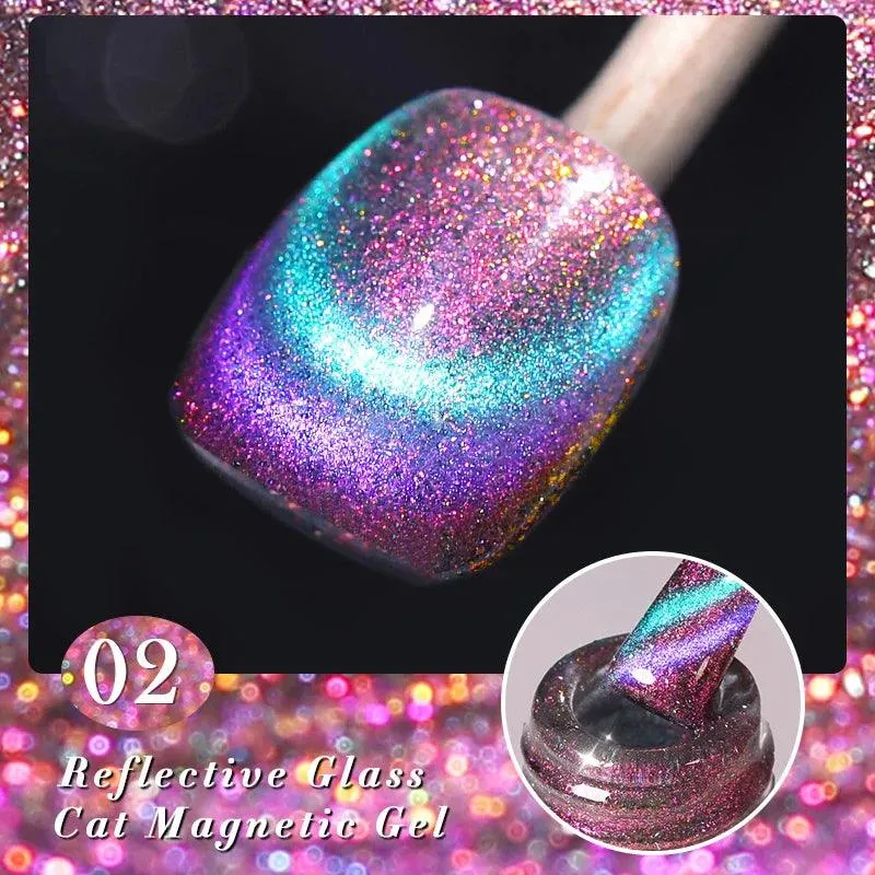 Rainbow Cat Eye Magnetic Gel Polish: Dazzling Color Shifting Varnish