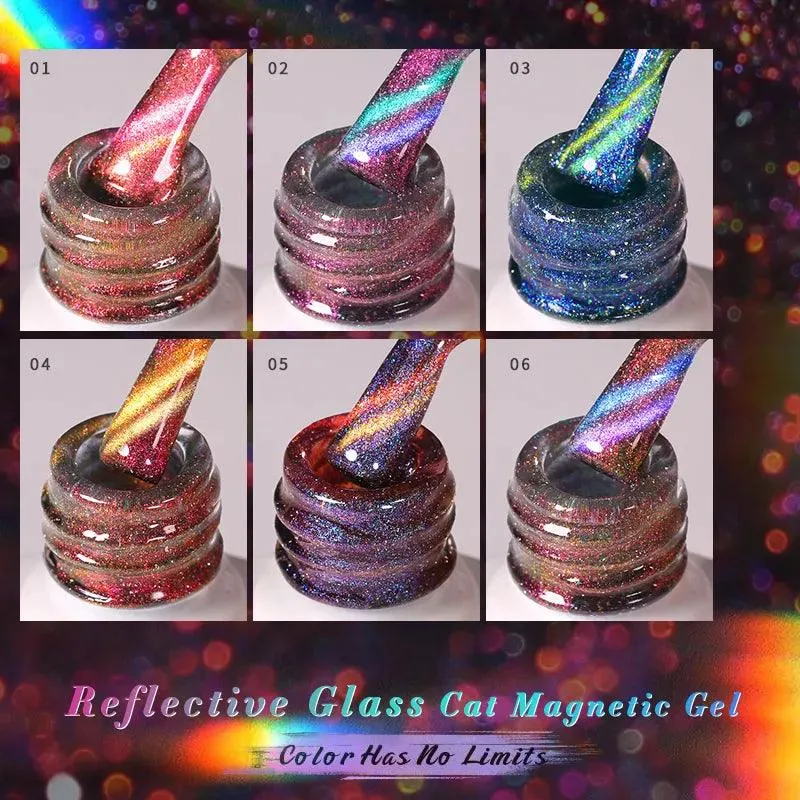 Rainbow Cat Eye Magnetic Gel Polish: Dazzling Color Shifting Varnish
