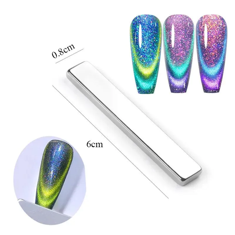 Rainbow Cat Eye Magnetic Gel Polish: Dazzling Color Shifting Varnish