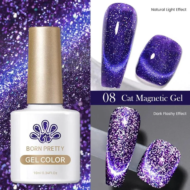 Rainbow Cat Eye Magnetic Gel Polish: Dazzling Color Shifting Varnish
