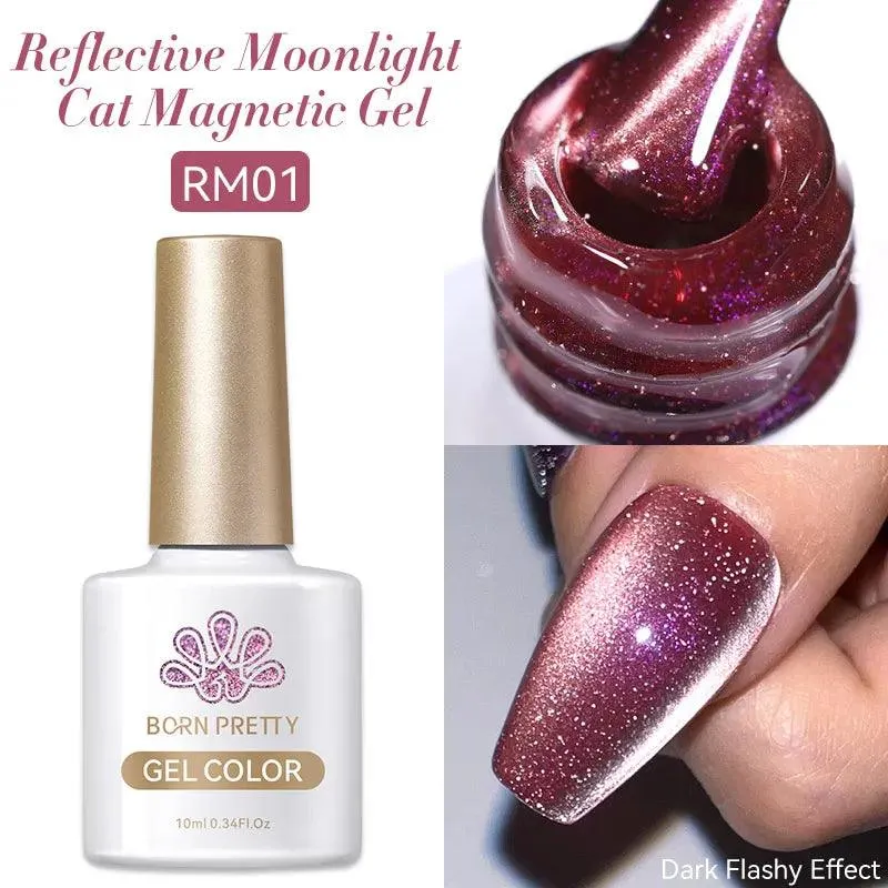 Rainbow Cat Eye Magnetic Gel Polish: Dazzling Color Shifting Varnish