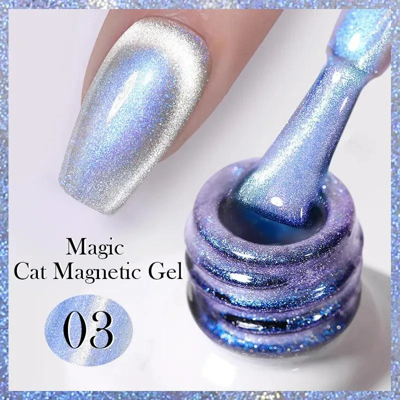 Rainbow Cat Eye Magnetic Gel Polish: Dazzling Color Shifting Varnish