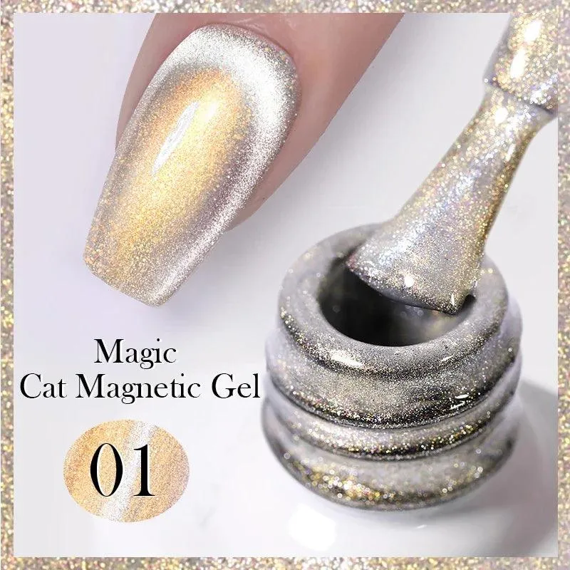 Rainbow Cat Eye Magnetic Gel Polish: Dazzling Color Shifting Varnish