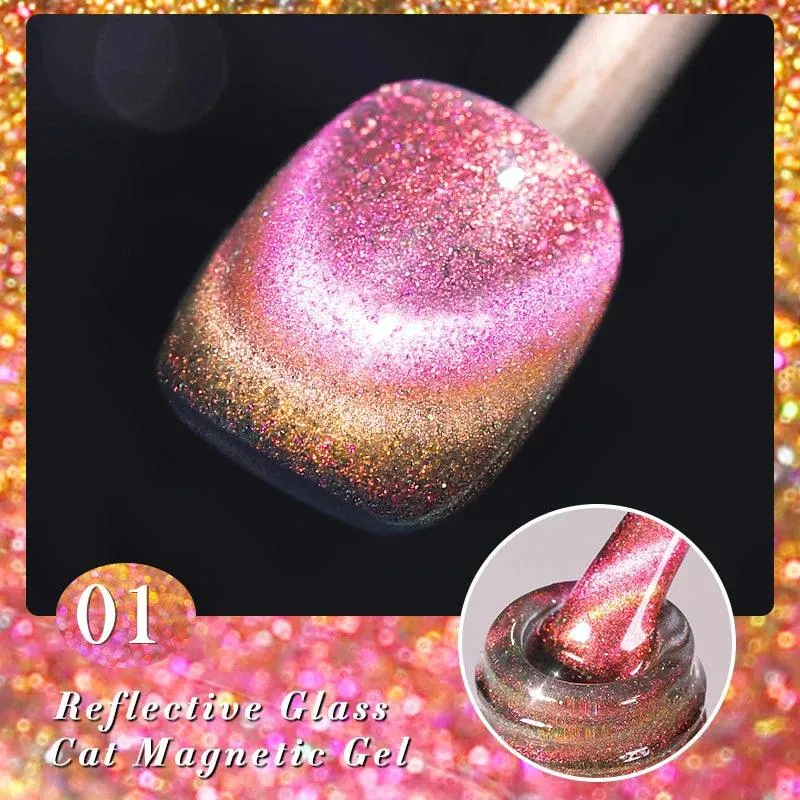 Rainbow Cat Eye Magnetic Gel Polish: Dazzling Color Shifting Varnish