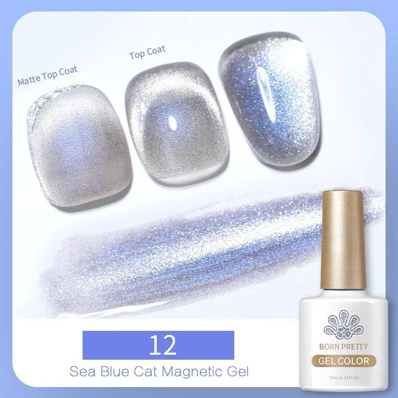 Rainbow Cat Eye Magnetic Gel Polish: Dazzling Color Shifting Varnish