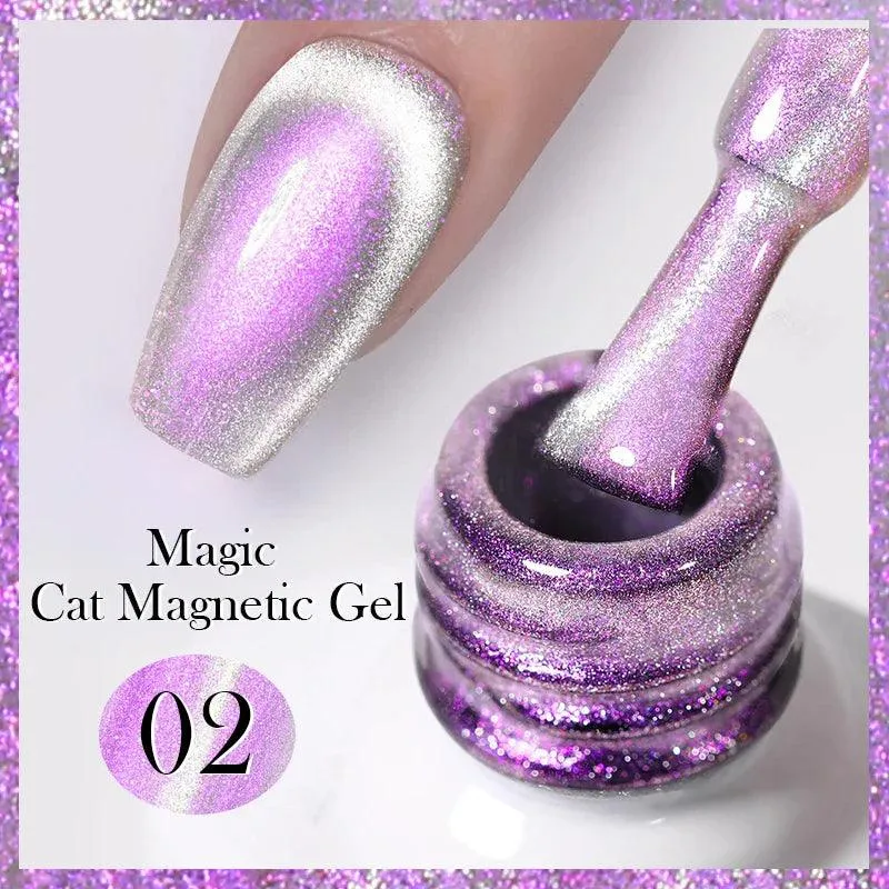 Rainbow Cat Eye Magnetic Gel Polish: Dazzling Color Shifting Varnish