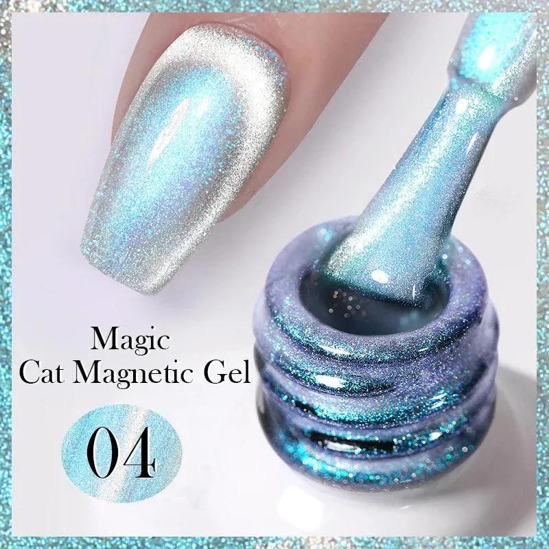 Rainbow Cat Eye Magnetic Gel Polish: Dazzling Color Shifting Varnish