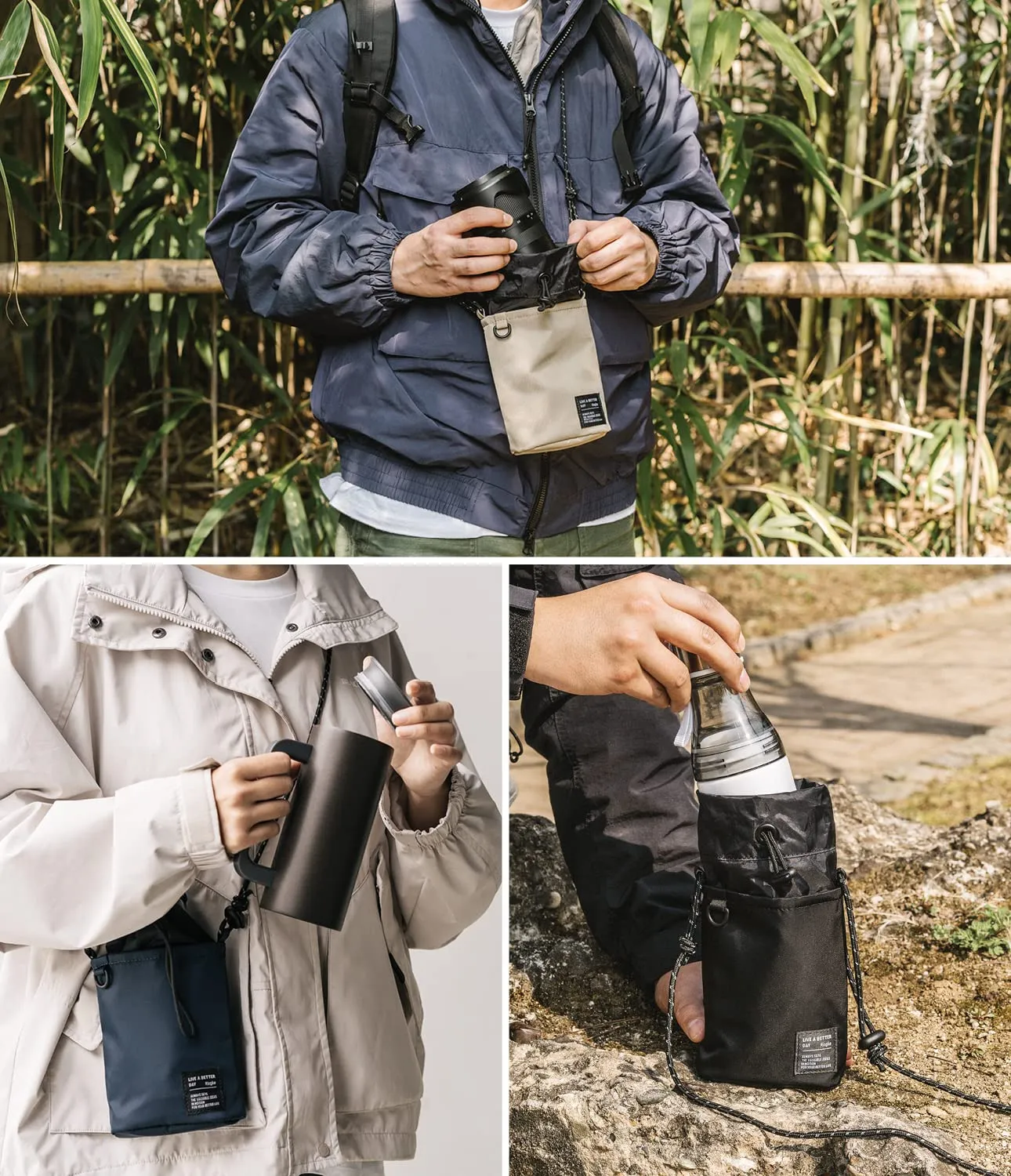 Ringke Mini Cross Bag Bucket Bag for Smartphones Small Accessories and Others-Black