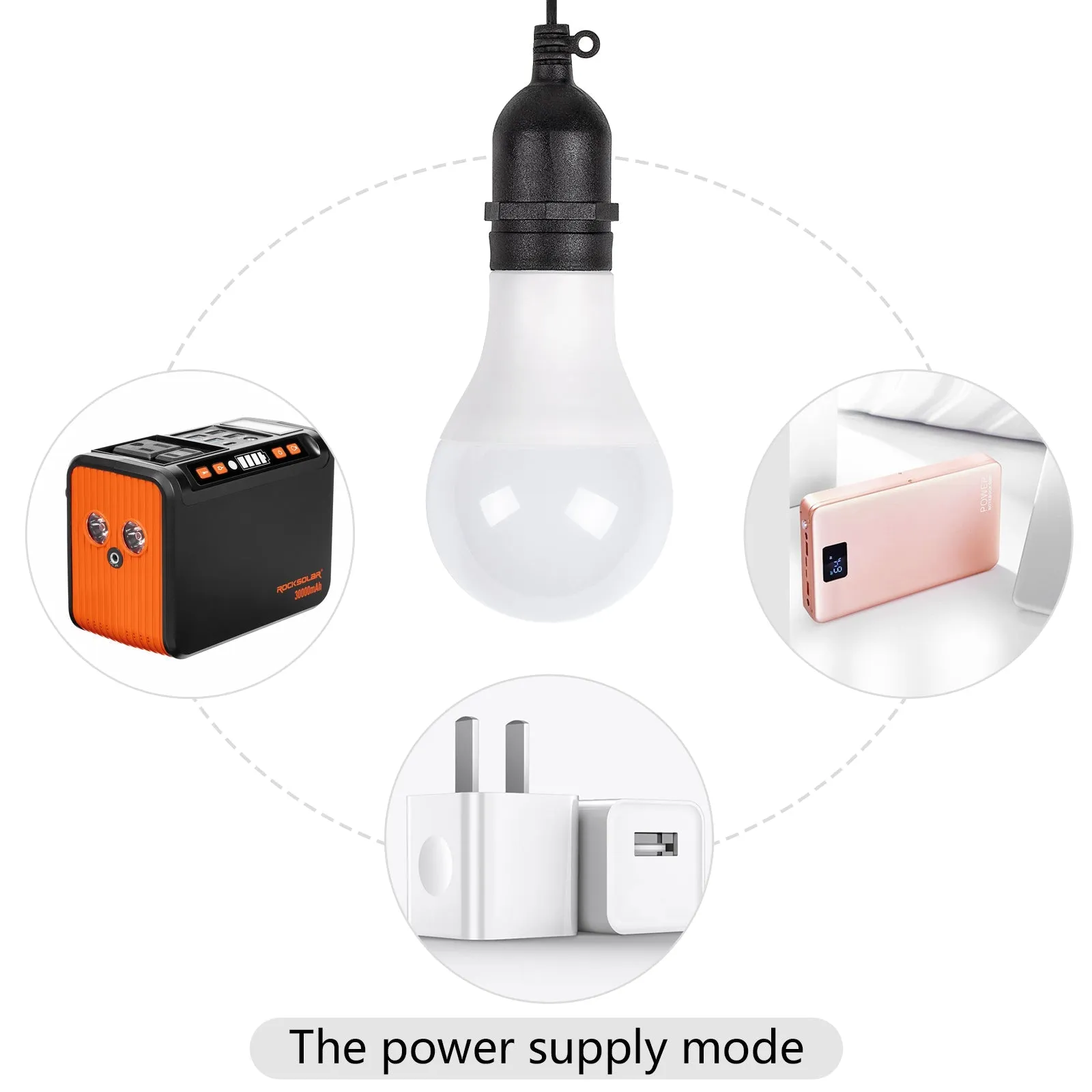 ROCKSOLAR LED Light Bulb DC 12V Portable Light