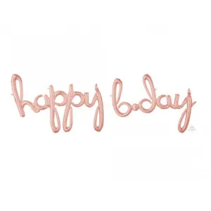 Rose Gold HBD Phrase Foil Balloon