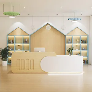 Rounded Lacquered Front Desk Reception Desk