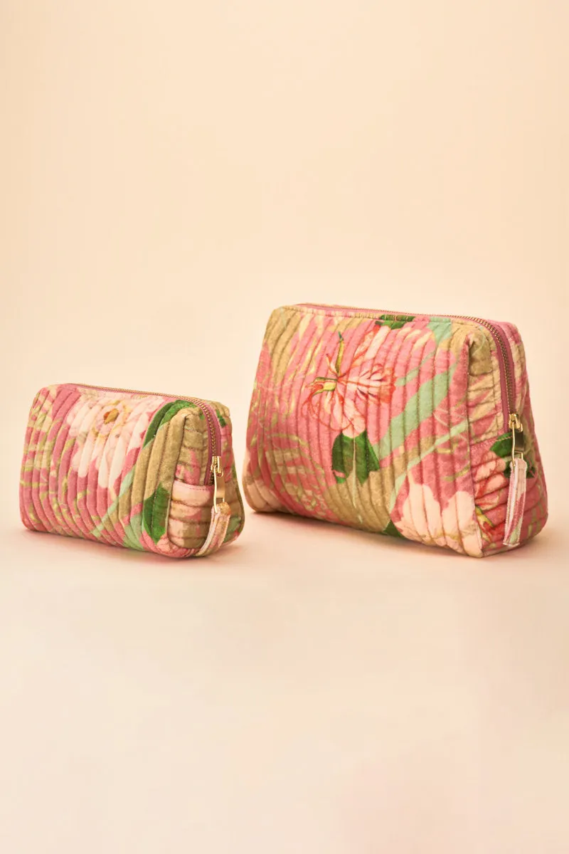 Small Quilted Wash Bag Delicate Tropical Candy by Powder