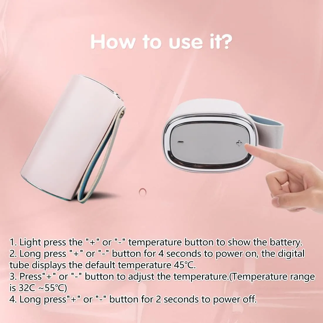 Smarkey Rechargeable Hand Warmer Electric Handwarmers Hot Pocket Warmer Portable Heating Battery 10000mAh USB Heated Jacket Battery Power Bank Winter Gift for Women
