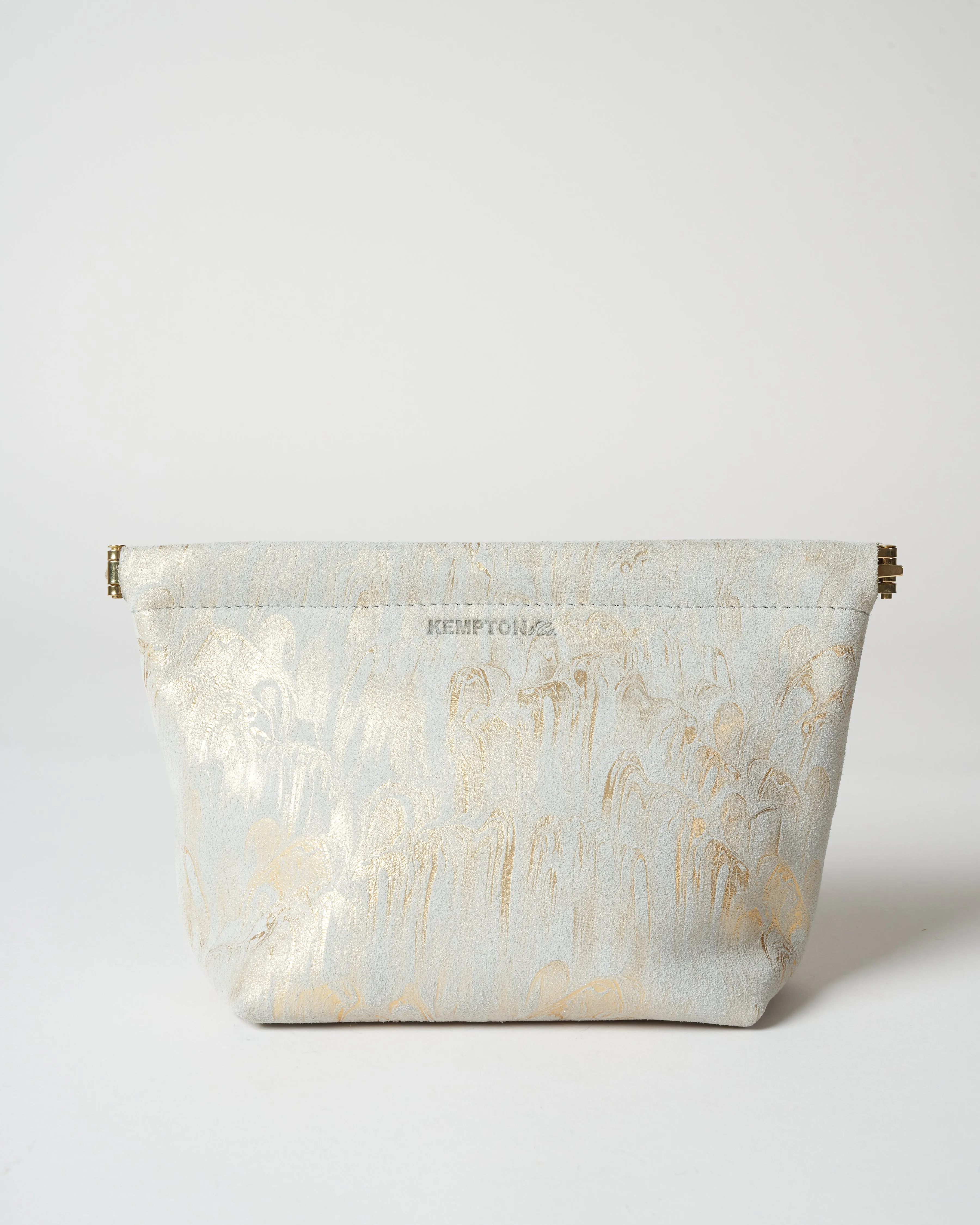 snap makeup bag - marble