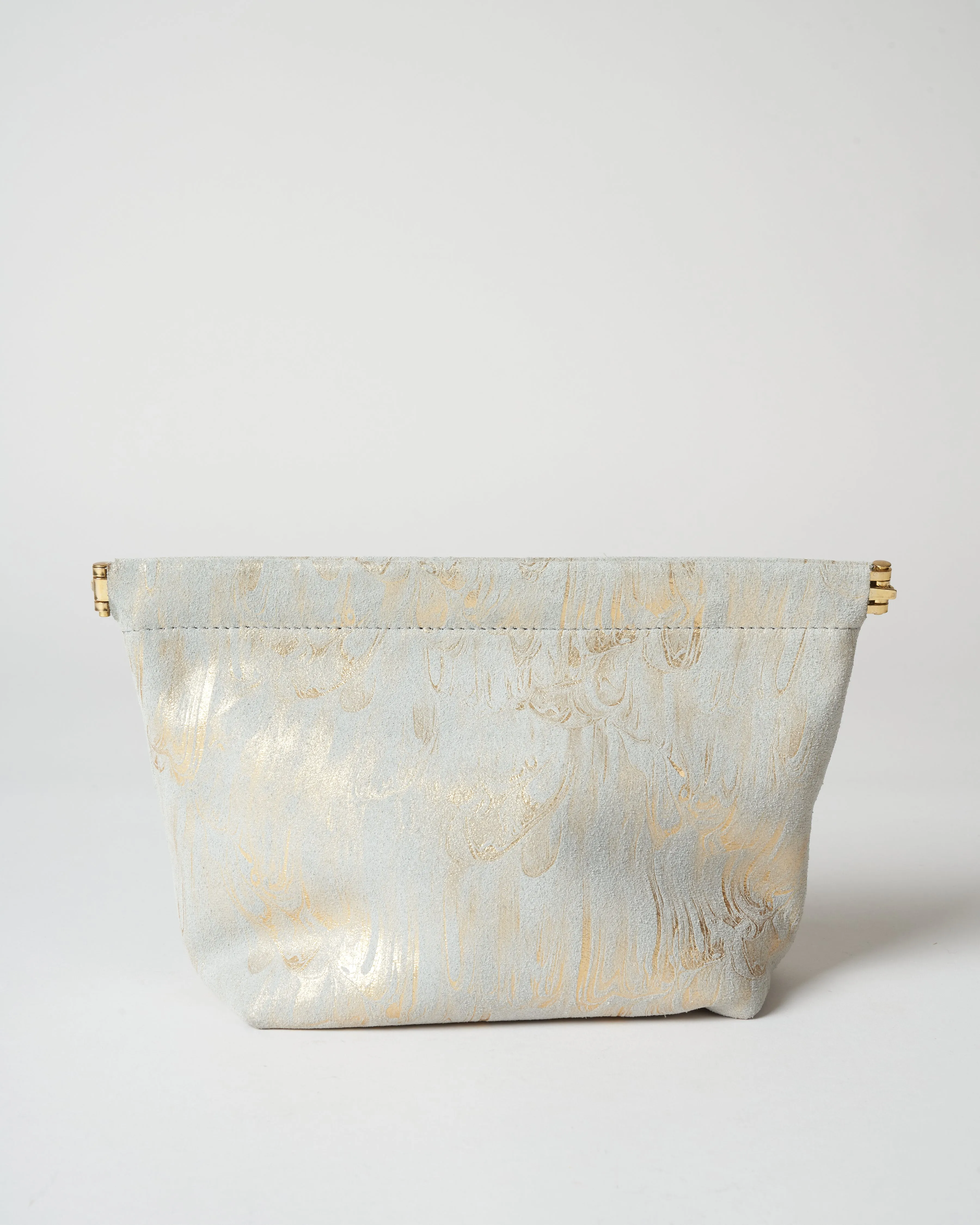 snap makeup bag - marble