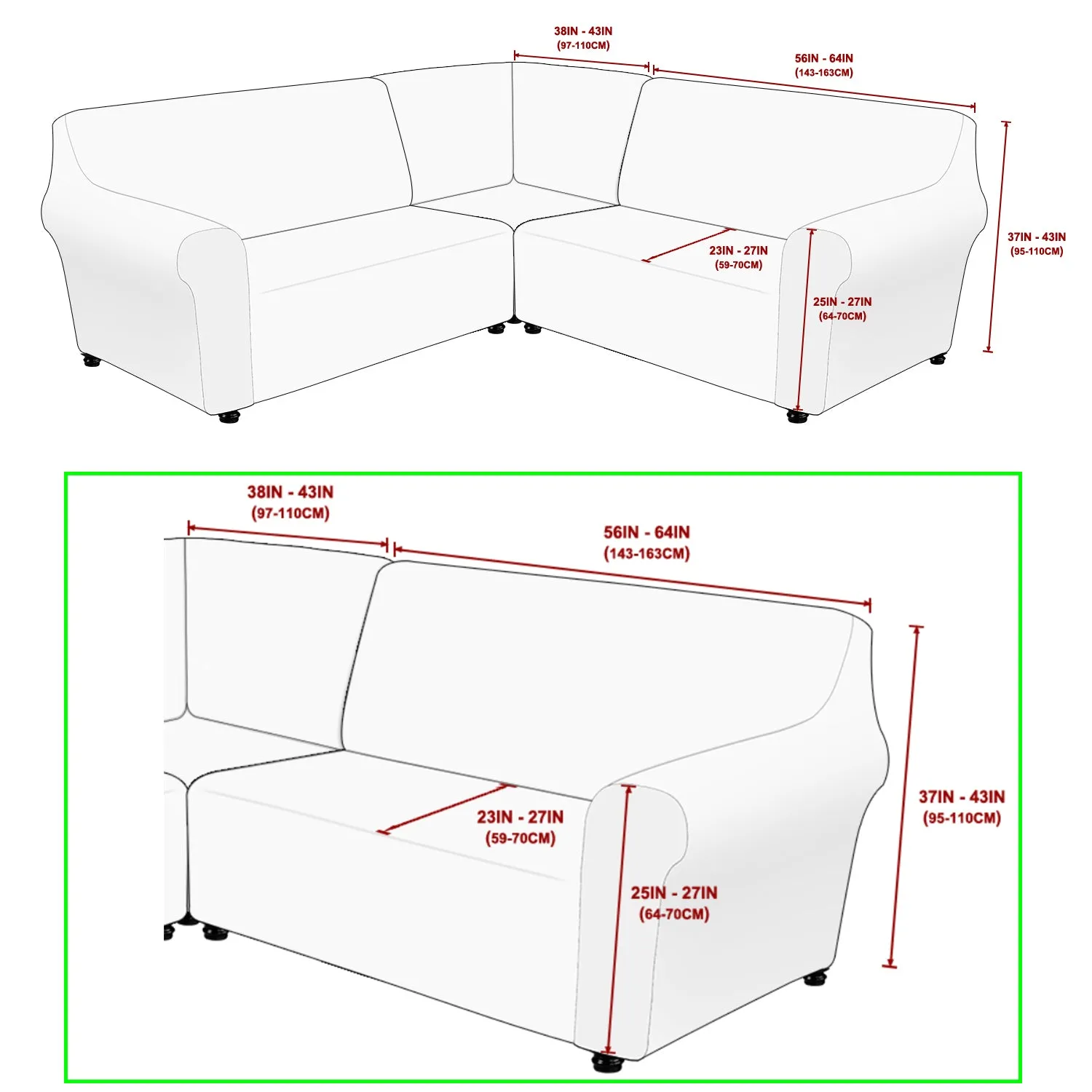 Soft Velvet L-Shaped Sofa Cover 3 Pieces