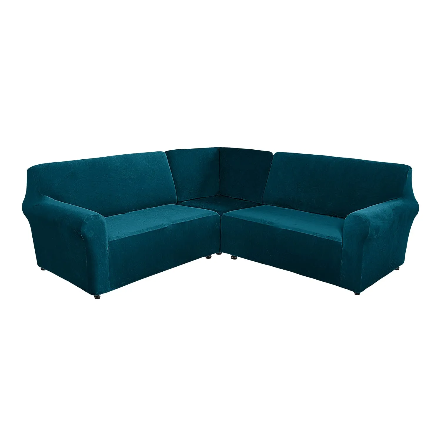 Soft Velvet L-Shaped Sofa Cover 3 Pieces