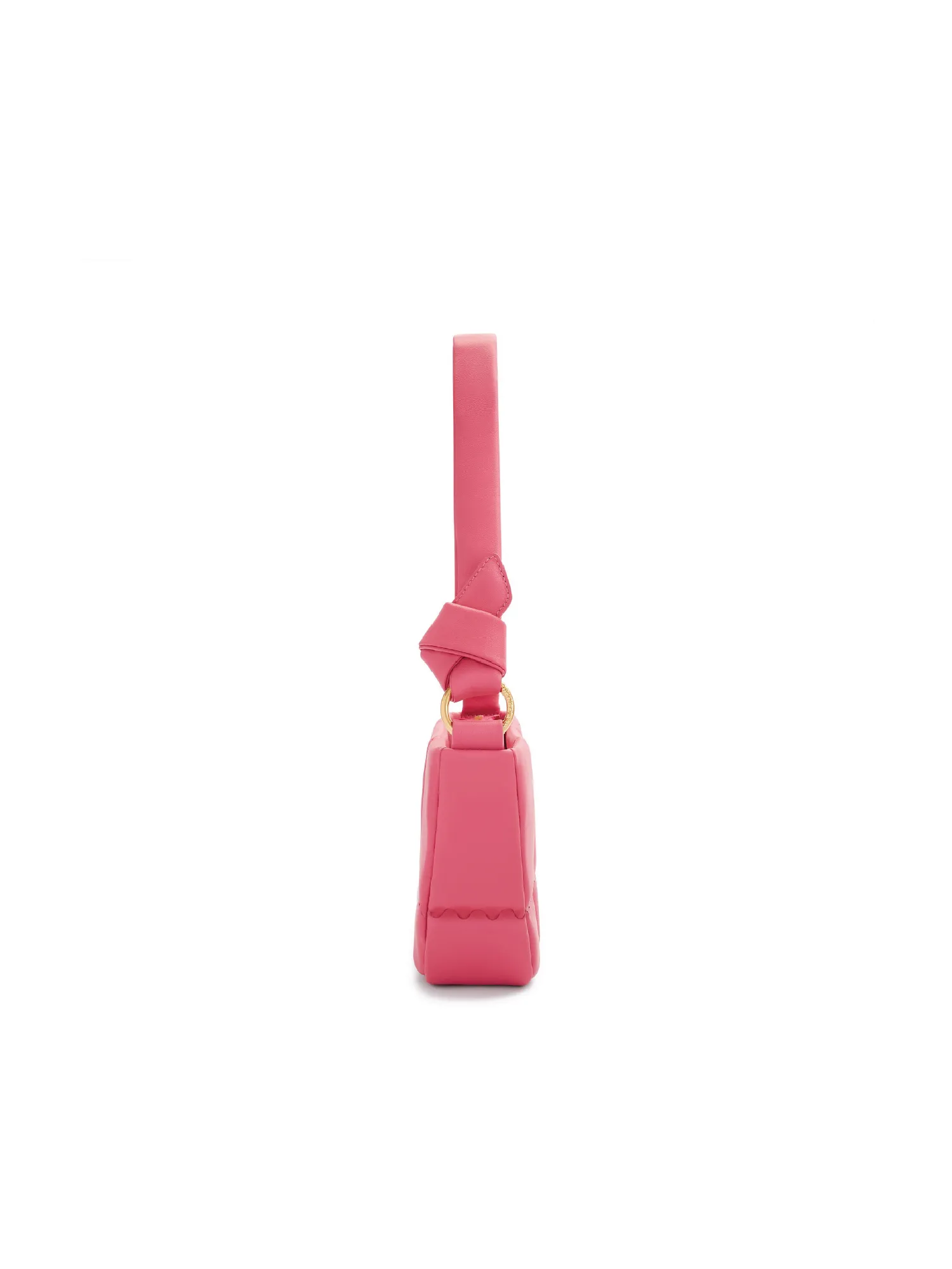 Square Stitch Cushion Shoulder Bag - Coral