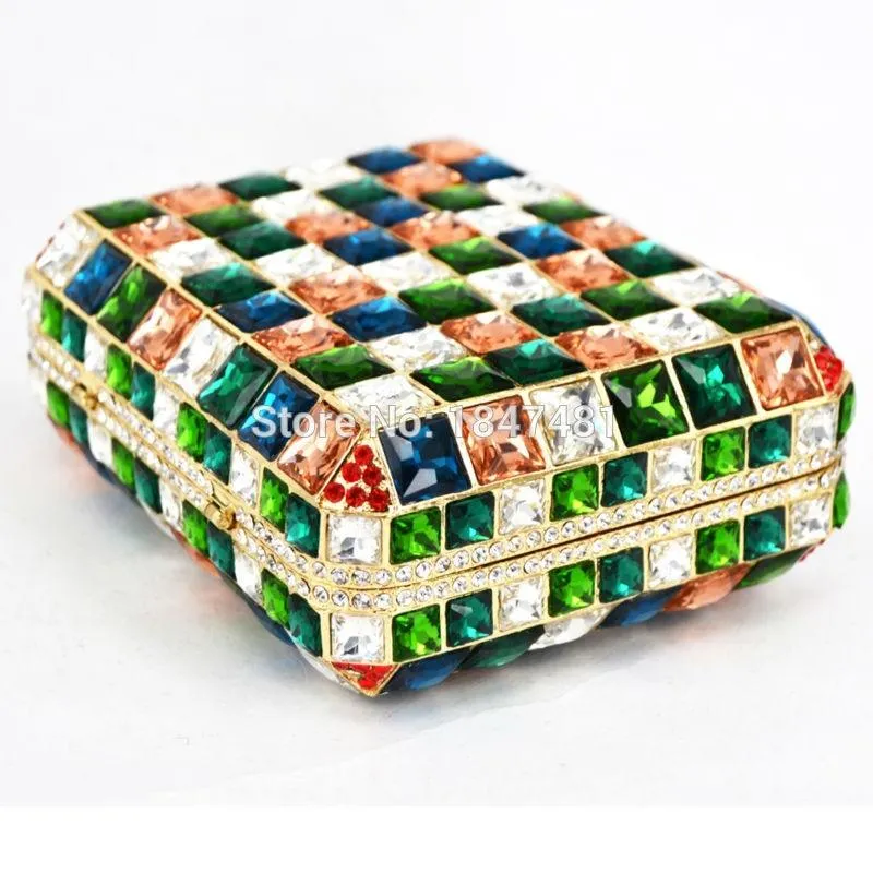 Squared Crystal Rhinestones Evening Bag