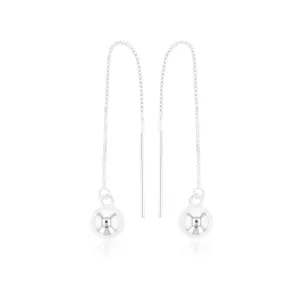 Sterling Silver 7.5mm Ball Threader 90mm Earrings