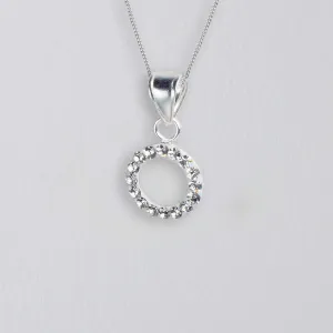 Sterling Silver Jewelled Ring Pendant Necklace