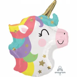 SuperShape Baby Unicorn Head Foil Shape - 40cm x 53cm