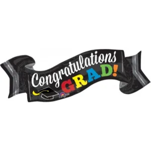 SuperShape Congratulations Grad Banner Foil Balloon - 101cm x 48cm