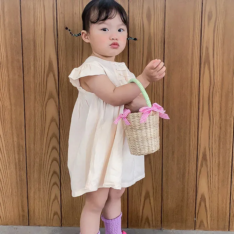 TAVIMART  -  Newest Children Straw Bag Summer Beach Cute Photo Props Handmade Tote Cute Princess Mini Handbag for Baby Girls Boys Kids