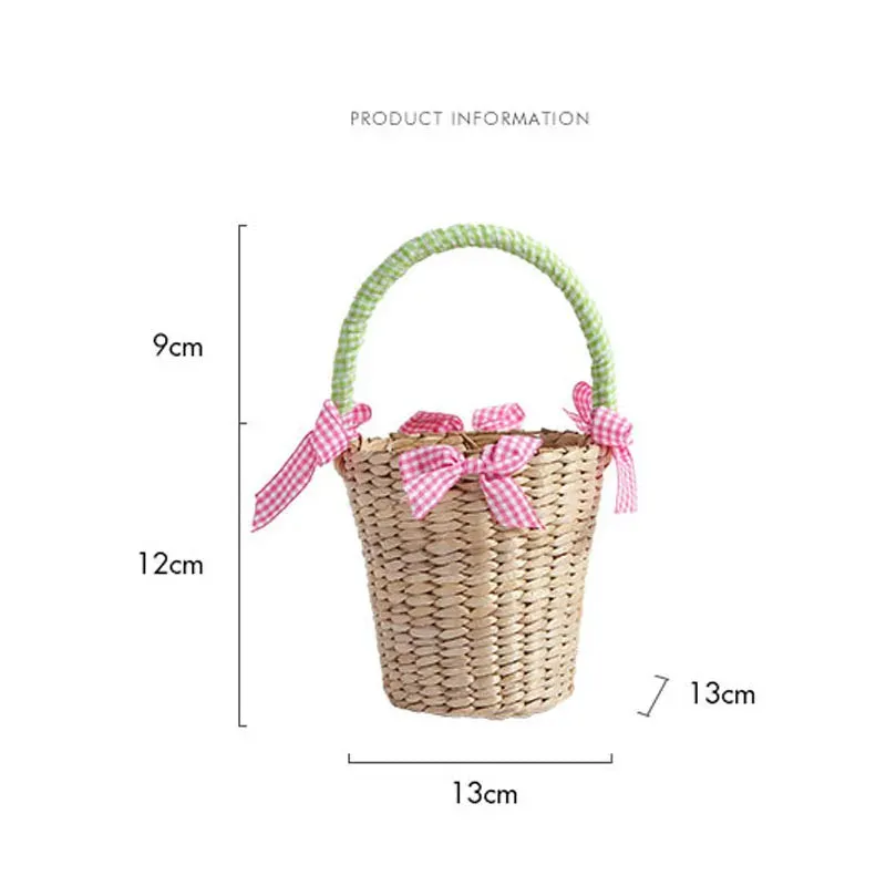 TAVIMART  -  Newest Children Straw Bag Summer Beach Cute Photo Props Handmade Tote Cute Princess Mini Handbag for Baby Girls Boys Kids